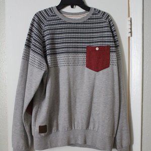 Gray and Patterned Sweatshirt